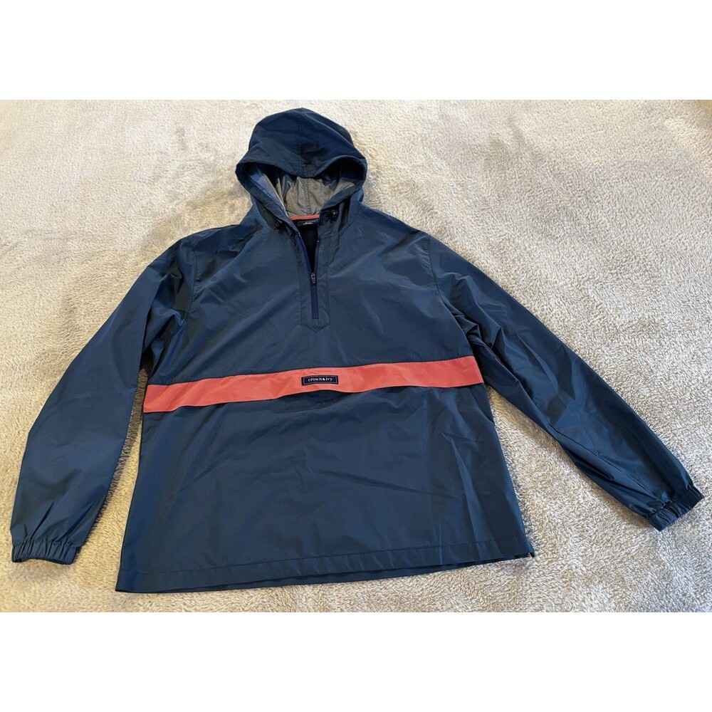 Crown & Ivy Med Colorblock Windbreaker Pink Blue Hooded Jacket